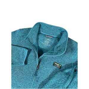 L.L. Bean 504893 Storm Teal Sweater Fleece Full Zip Up Jacket Women's 1X Plus